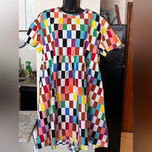 Colorful Checkered Target Pride Dress